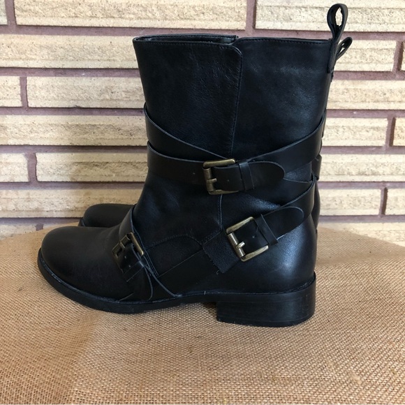 Black Leather Ankle Boots - Size 8.5 - 8 1/2 - Nine West - Black Booties - Picture 3 of 15
